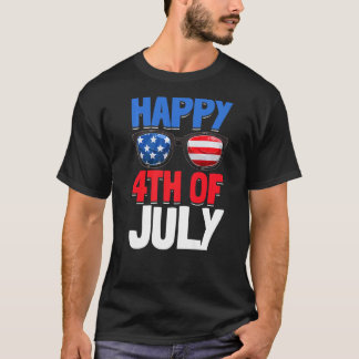 7月の幸せ4日パーティー米国国旗の愛国心の日4日 Tシャツ
