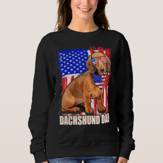 7月の幸せ4日プライドアメリカ国旗Dachshund Da スウェットシャツ