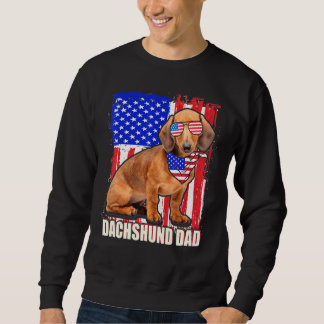 7月の幸せ4日プライドアメリカ国旗Dachshund Da スウェットシャツ