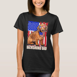 7月の幸せ4日プライドアメリカ国旗Dachshund Da Tシャツ