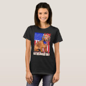 7月の幸せ4日プライドアメリカ国旗Dachshund Da Tシャツ (正面フル)