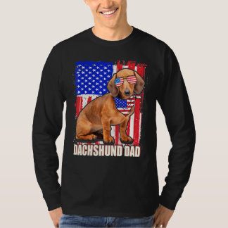 7月の幸せ4日プライドアメリカ国旗Dachshund Da Tシャツ