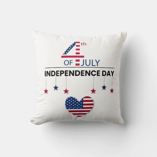 7月の幸せ4日愛国的なアメリカ国旗がパイを投げる クッション (正面)