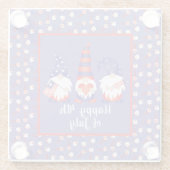 7月の幸せ4日格言赤白青 ガラスコースター (裏面)