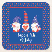 7月の幸せ4日格言赤白青 スクエアペーパーコースター (正面)