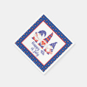 7月の幸せ4日格言赤白青 スタンダードカクテルナプキン (角)