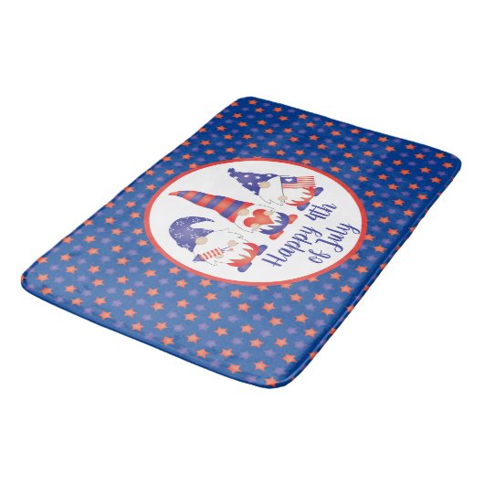 7月の幸せ4日格言赤白青 バスマット (アングル)