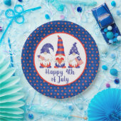 7月の幸せ4日格言赤白青 ペーパープレート (パーティー)