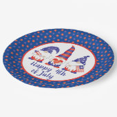 7月の幸せ4日格言赤白青 ペーパープレート (アングル)