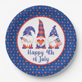 7月の幸せ4日格言赤白青 ペーパープレート