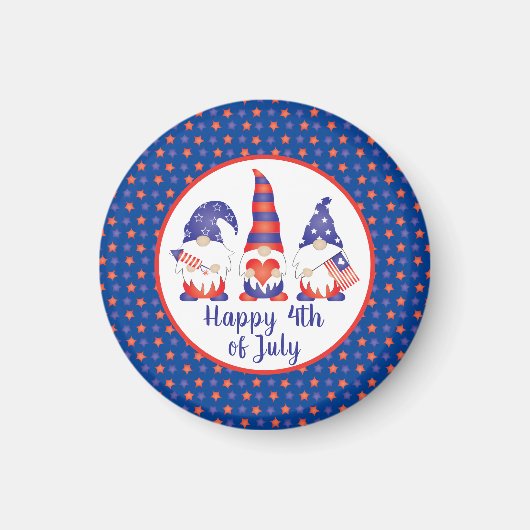 7月の幸せ4日格言赤白青 マグネット (正面)