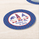 7月の幸せ4日格言赤白青 ラウンドペーパーコースター (アングル)