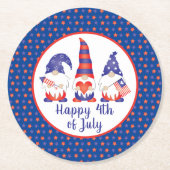 7月の幸せ4日格言赤白青 ラウンドペーパーコースター (正面)