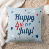 7月の幸せ4日紅白と青の愛国心 クッション (ブランケット)