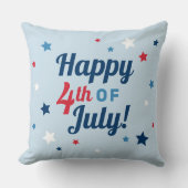 7月の幸せ4日紅白と青の愛国心 クッション (正面)