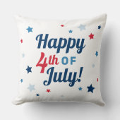 7月の幸せ4日紅白と青の愛国心 クッション (正面)
