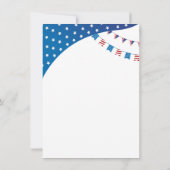 7月の幸せ4日紅白と青の愛国心 招待状 (裏面)