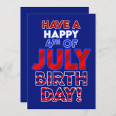 7月の幸せ4日誕生日愛国はっきりした (正面/裏面)