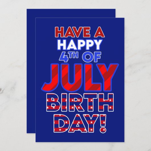 7月の幸せ4日誕生日愛国はっきりした (正面/裏面)