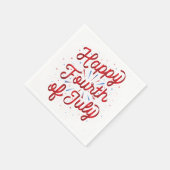 7月の幸せ4日/パーティーナプキン（赤グラデーション） スタンダードカクテルナプキン (角)
