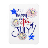 7月の幸せ4日!花火と星のマグネット マグネット (縦)