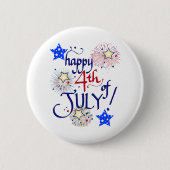 7月の幸せ4日!花火と星付きボタン 缶バッジ (正面)