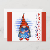 7月の幸せ4thかわいい格言の自由 ポストカード (正面/裏面)