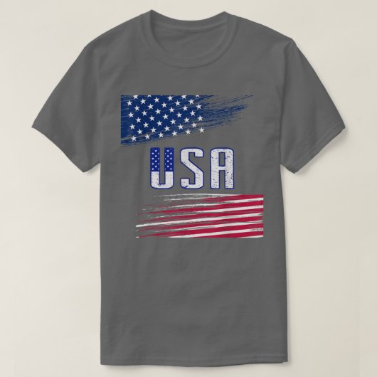 7月の幸せ4thアメリカ国旗の愛国的な男性女性キッド tシャツ (デザイン正面)