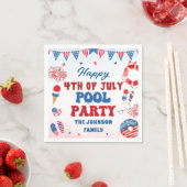 7月の幸せ4thプールパーティー夏 スタンダードカクテルナプキン (インサイチュ)