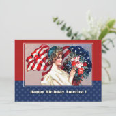 7月の幸せ4thヴィンテージ愛国的デザインカード カード (スタンド正面)