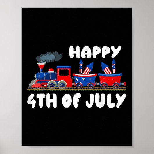 7月の幸せ4th列車アメリカ国旗の独立性の日4 ポスター (正面)