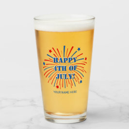 7月の幸せ4th名前をカスタムするビアグラスの贈り物 タンブラーグラス