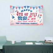 7月の幸せ4th夏のBBQパーティーバナー 横断幕 (トレードショー)