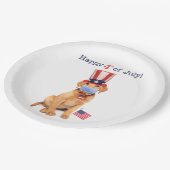 7月の幸せ4th子犬の顔マスク ペーパープレート (アングル)