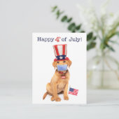 7月の幸せ4th子犬の顔マスク ポストカード (スタンド正面)