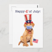 7月の幸せ4th子犬の顔マスク ポストカード (正面/裏面)