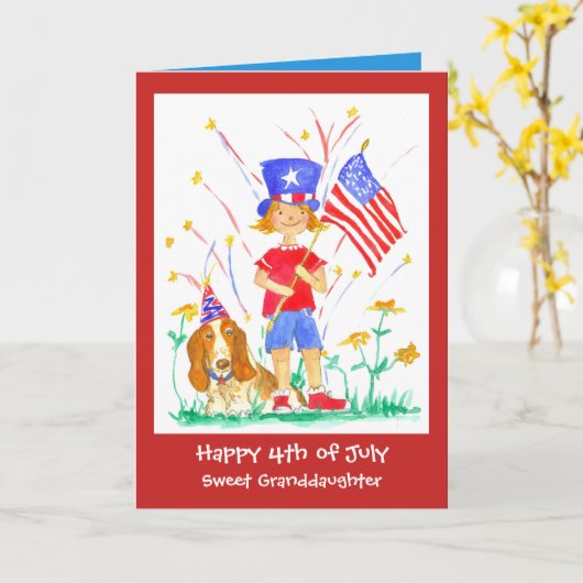 7月の幸せ4th孫娘カスタム カード (黄色い花)