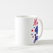 7月の幸せ4th愛国的なアメリカ合衆国国旗の男性W コーヒーマグカップ (正面右)