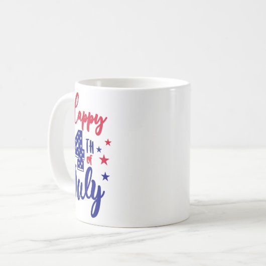 7月の幸せ4th愛国的なアメリカ合衆国国旗の男性W コーヒーマグカップ (正面左)