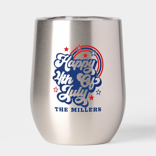 7月の幸せ4th愛国的レトロタイポグラフィ (背面)