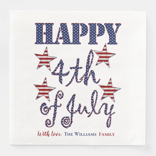 7月の幸せ4th星とストライプタイポグラフィ (正面)