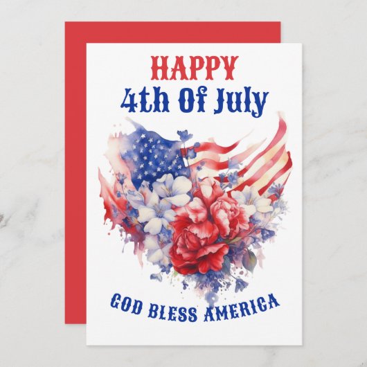 7月の幸せ4th水彩青赤 シーズンカード (正面/裏面)