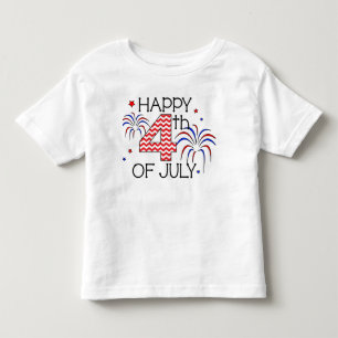 7月の幼児のTシャツの幸せな第4 トドラーTシャツ