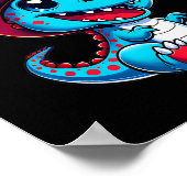 7月の恐竜ハッピー4th独立の日の男性を見る ポスター (角)