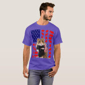 7月の愛するアメリカ合衆国のハムスター州旗4日 Tシャツ (正面フル)