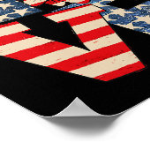 7月の愛ひまわり愛国的アメリカ国旗のアメリカ ポスター (角)