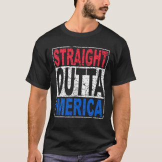 7月の愛国女性のストレートOutta Merica 4日 Tシャツ