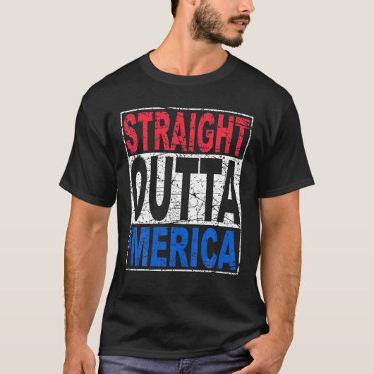 7月の愛国女性のストレートOutta Merica 4日 Tシャツ (正面)