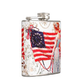 7月の愛国心が強いスキットルの旗の女性第4 フラスク (右)