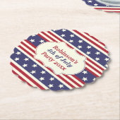 7月の愛国心が強い星条旗のパーティーの名前の第4 ペーパーコースター (アングル)